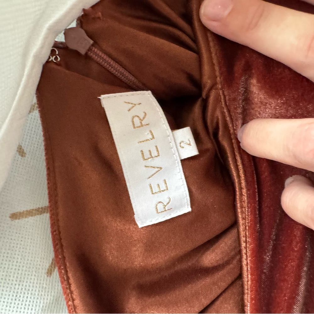 Revelry One-Shoulder Rust Dress - Picture 4 of 7